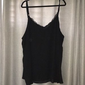 Black chiffon double layer cami